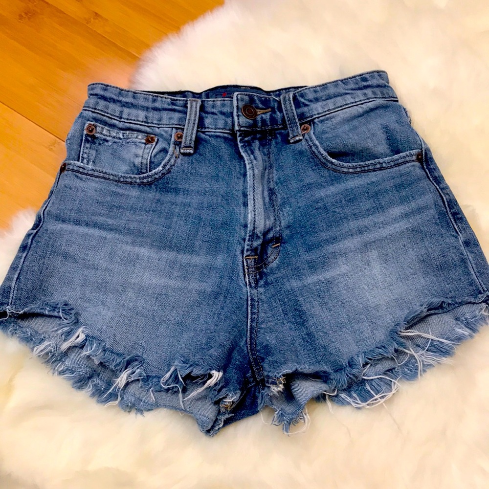 Lucky Brand Pins Denim Jean Cutoff Shorts 0 25 XS